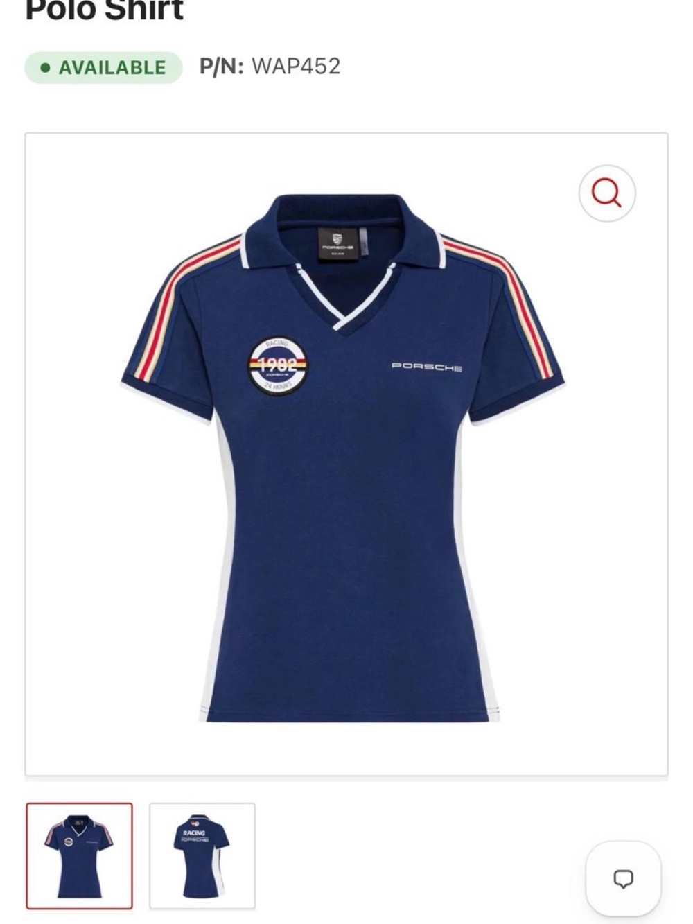Porsche Design Navy Polo with Red and White Racing Stripes